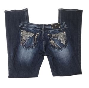 Miss Me Womens Jeans Size 32 Boot Cut JP5498B Dark Wash Mid Rise Pants